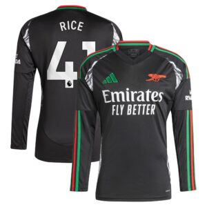 Arsenal Away Shirt 2024-25 - Long Sleeve with Rice 41 printing
