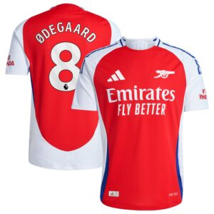 Arsenal Home Authentic Shirt 2024-25 with Ødegaard 8 printing