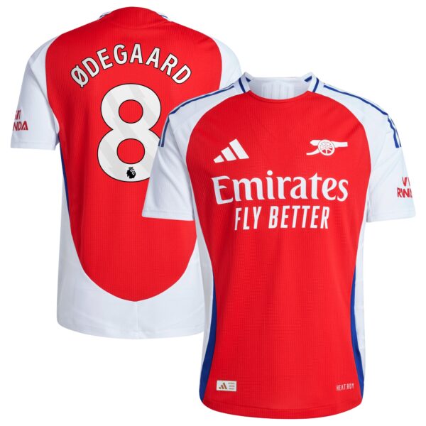 Arsenal Home Authentic Shirt 2024-25 with Ødegaard 8 printing