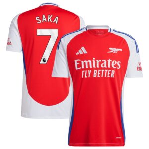 Arsenal Home Shirt 2024-25 with Saka 7 printing