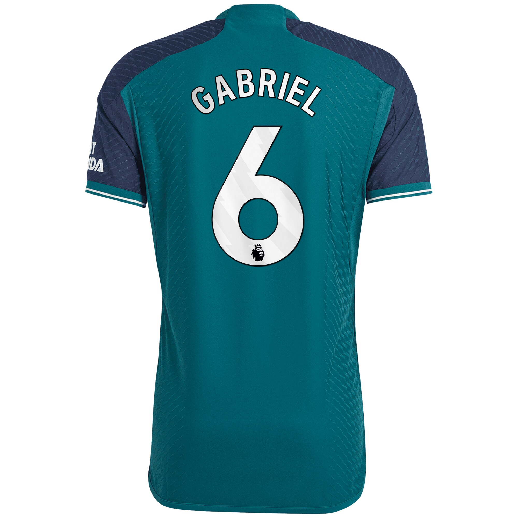 Arsenal Third Authentic Shirt 2023-24 with Gabriel 6 printing