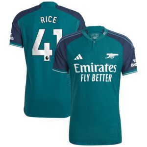 Arsenal Third Authentic Shirt 2023-24 with Rice 41 printing
