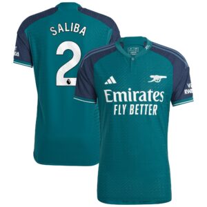 Arsenal Third Authentic Shirt 2023-24 with Saliba 2 printing