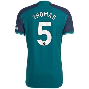 Arsenal Third Authentic Shirt 2023-24 with Thomas 5 printing