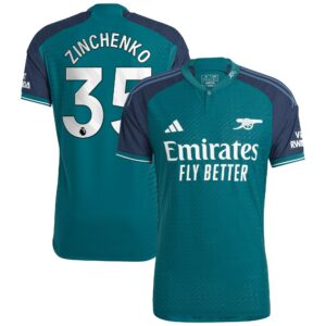 Arsenal Third Authentic Shirt 2023-24 with Zinchenko 35 printing
