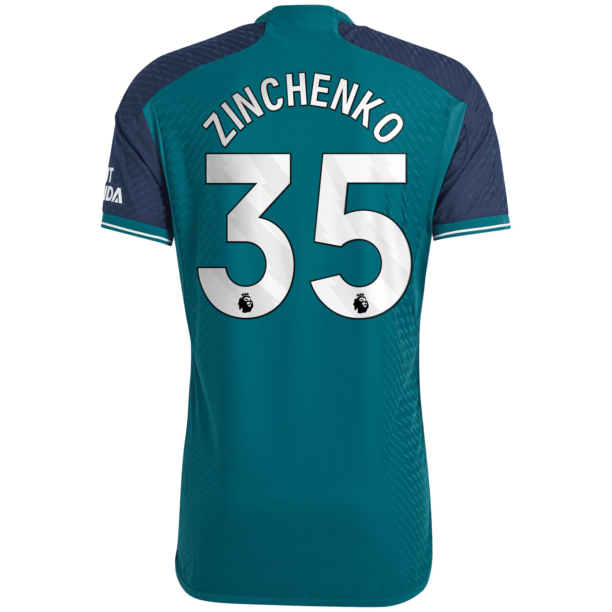 Arsenal Third Authentic Shirt 2023-24 with Zinchenko 35 printing