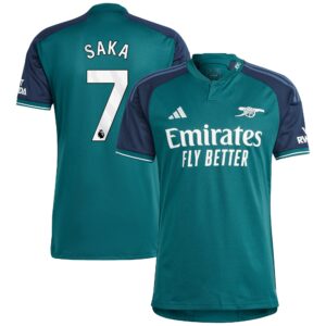 Arsenal Third Shirt 2023-24 with Saka 7 printing