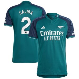 Arsenal Third Shirt 2023-24 with Saliba 2 printing