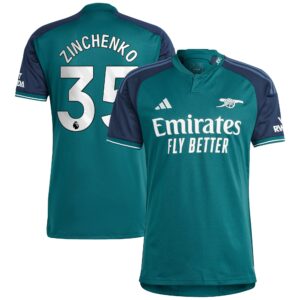 Arsenal Third Shirt 2023-24 with Zinchenko 35 printing