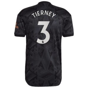 Arsenal Away Authentic Shirt 2022-2023 with Tierney 3 printing