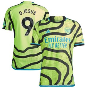 Arsenal Away Authentic Shirt 2023-24 with G.Jesus 9 printing