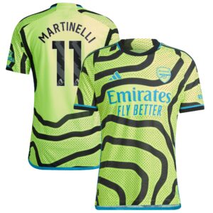 Arsenal Away Authentic Shirt 2023-24 with Martinelli 11 printing
