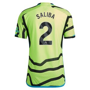 Arsenal Away Authentic Shirt 2023-24 with Saliba 12 printing