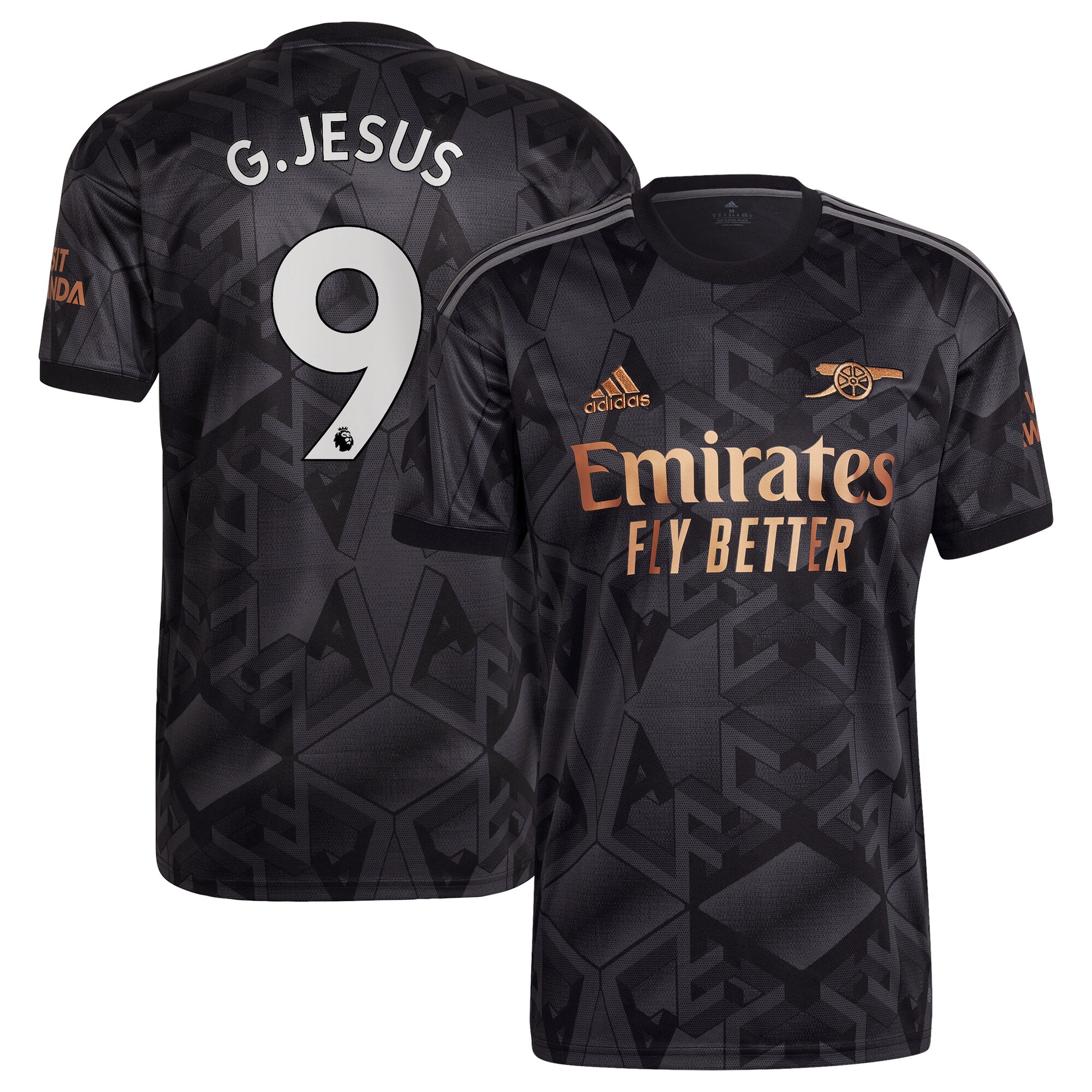 Arsenal Away Shirt 2022-2023 with G.Jesus 9 printing