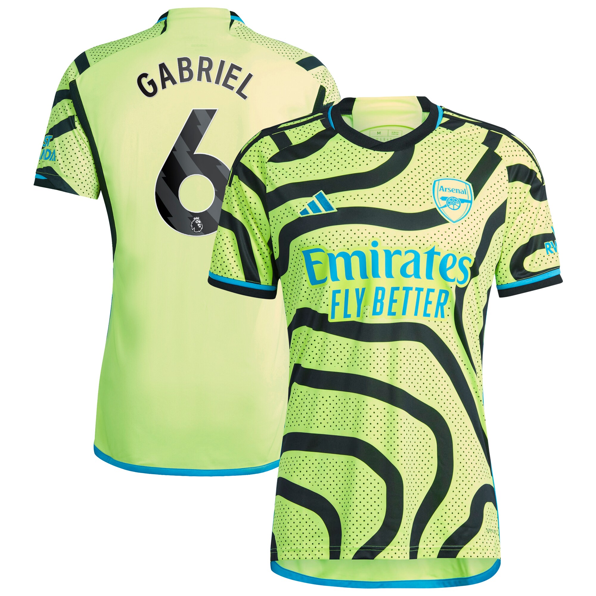 Arsenal Away Shirt 2023-24 with Gabriel 6 printing