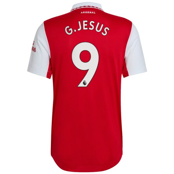 Arsenal Home Authentic Shirt 2022-2023 with G.Jesus 9 printing