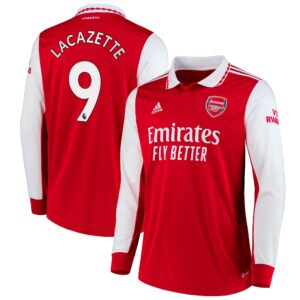 Arsenal Home Shirt 2022/23 Long Sleeve with Lacazette 9 printing