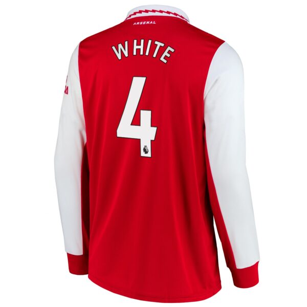 Arsenal Home Shirt 2022/23 Long Sleeve with White 4 printing