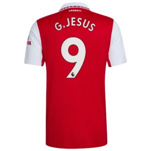 Arsenal Home Shirt 2022-2023 with G.Jesus 9 printing