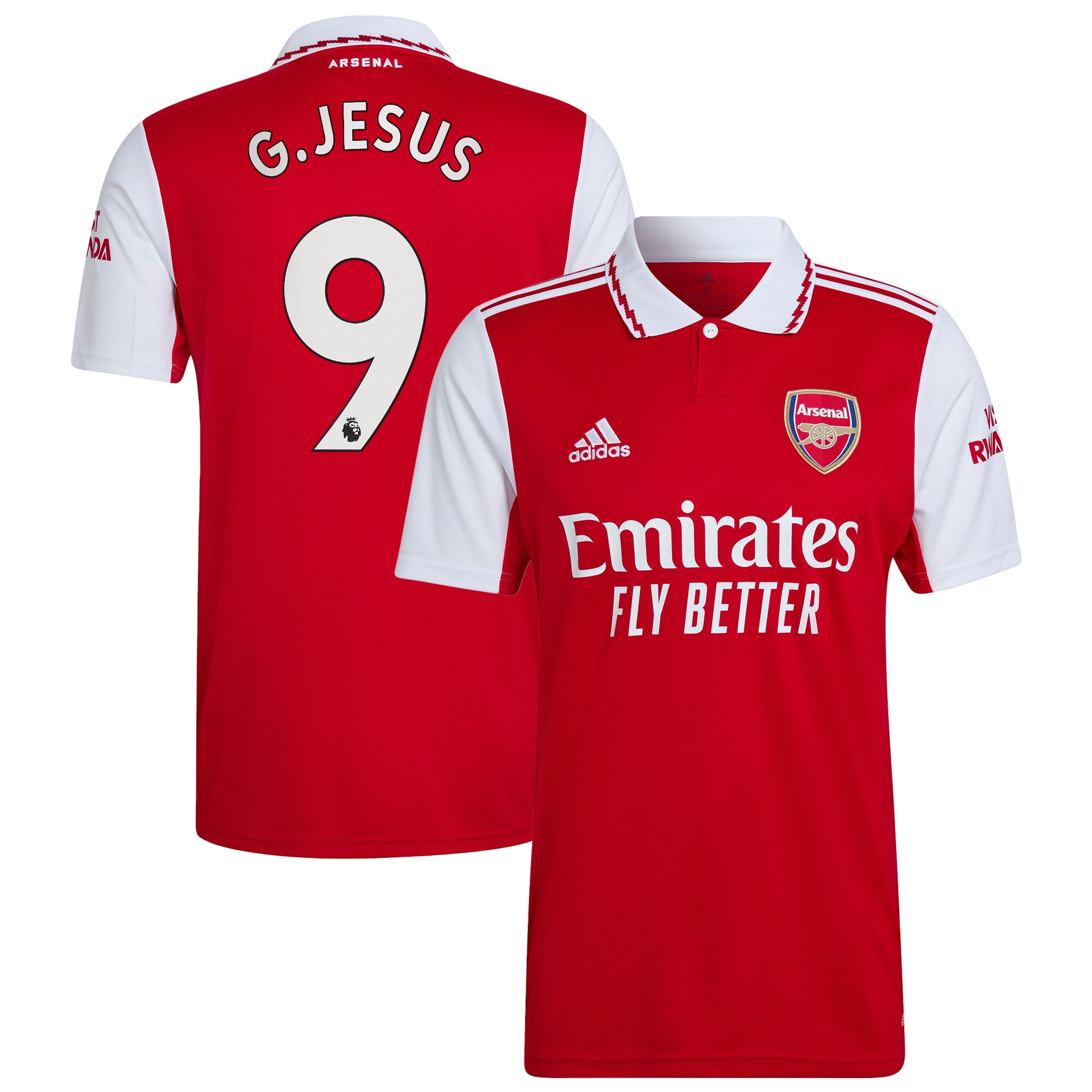 Arsenal Home Shirt 2022-2023 with G.Jesus 9 printing