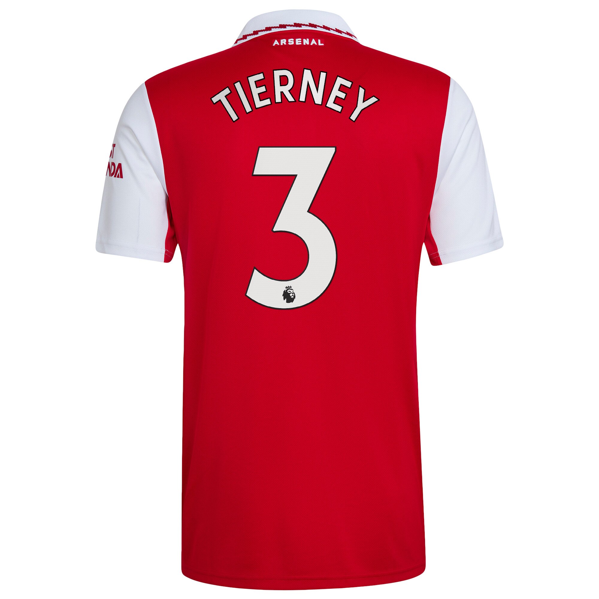 Arsenal Home Shirt 2022/23 with Tierney 3 printing