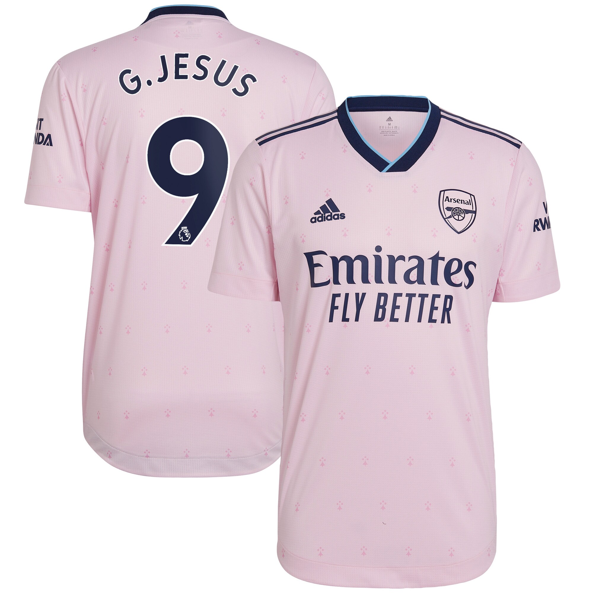 Arsenal Third Authentic Shirt 2022-23 with G.Jesus 9 printing