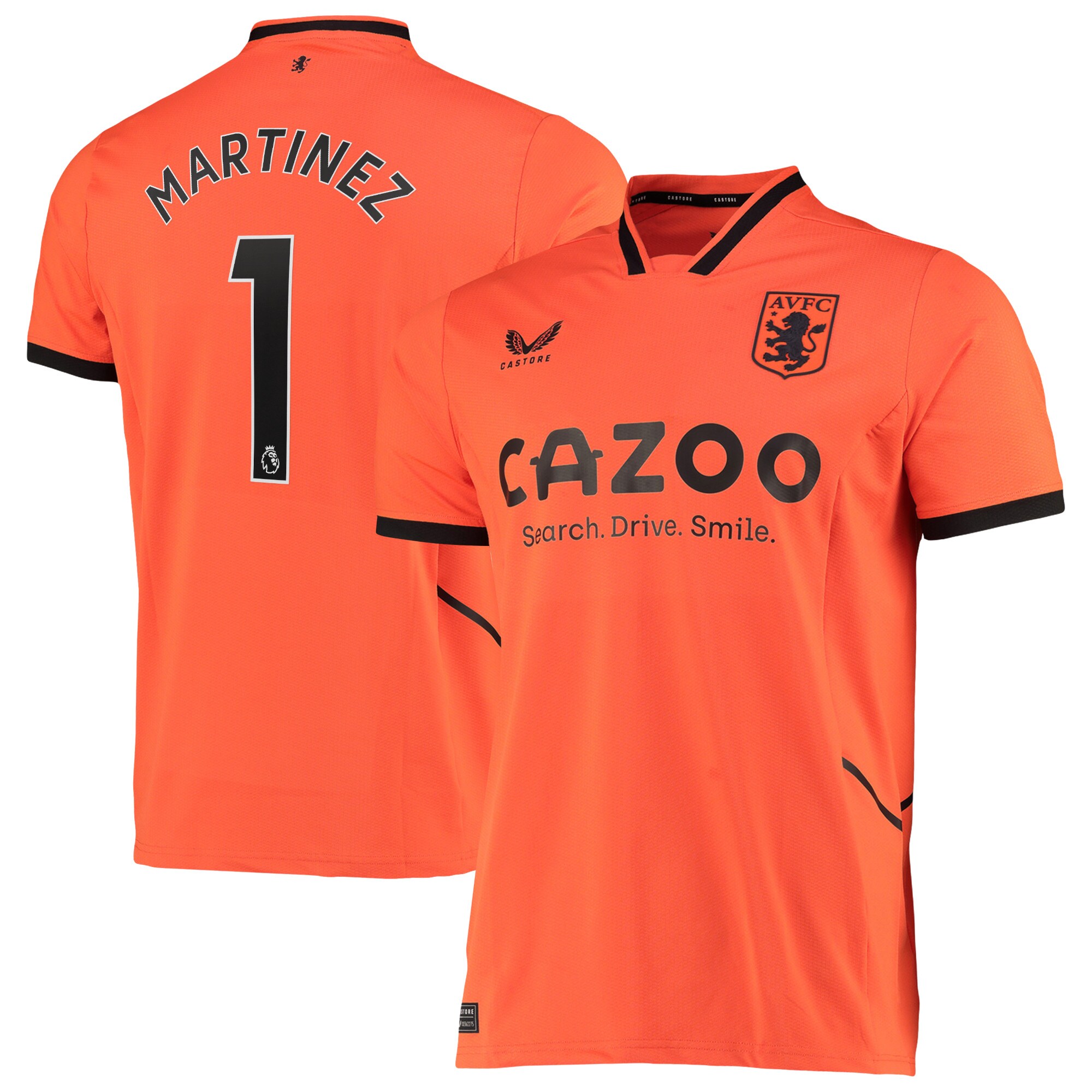 Aston Villa Away Goalkeeper Shirt 2022-23 with Martinez 1 printing
