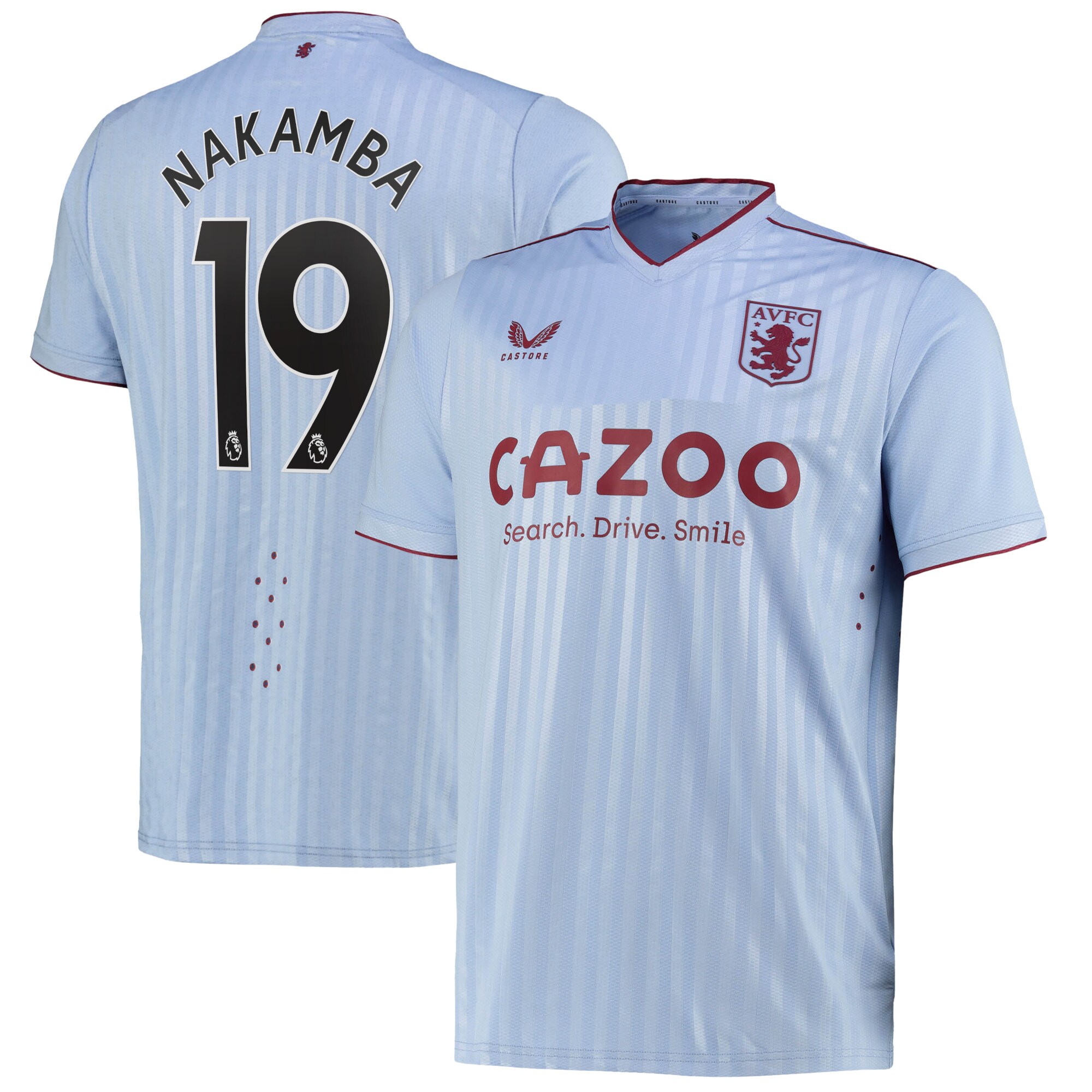 Aston Villa Away Pro Shirt 2022-23 with Nakamba 19 printing