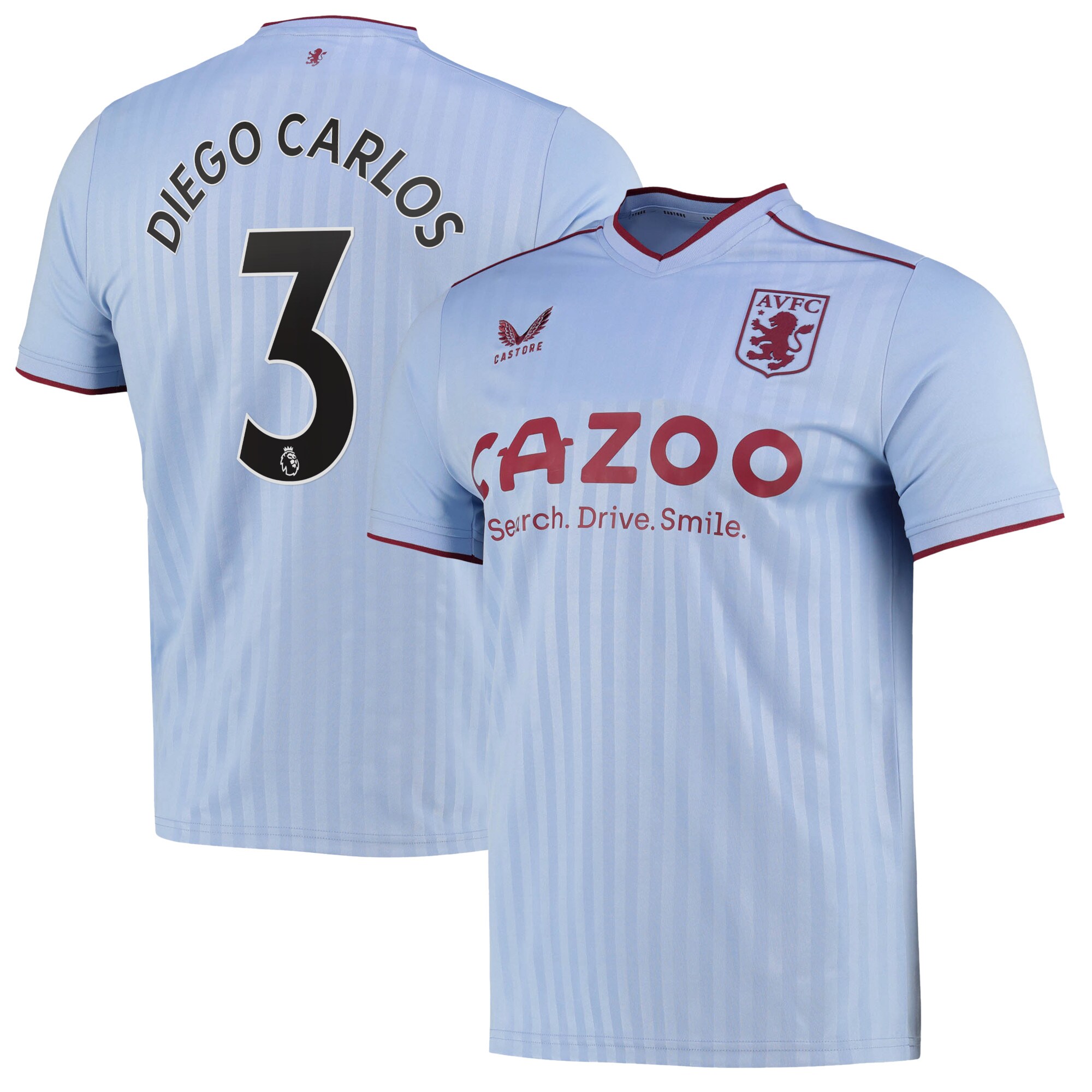 Aston Villa Away Shirt 2022-23 with Diego Carlos 3 printing