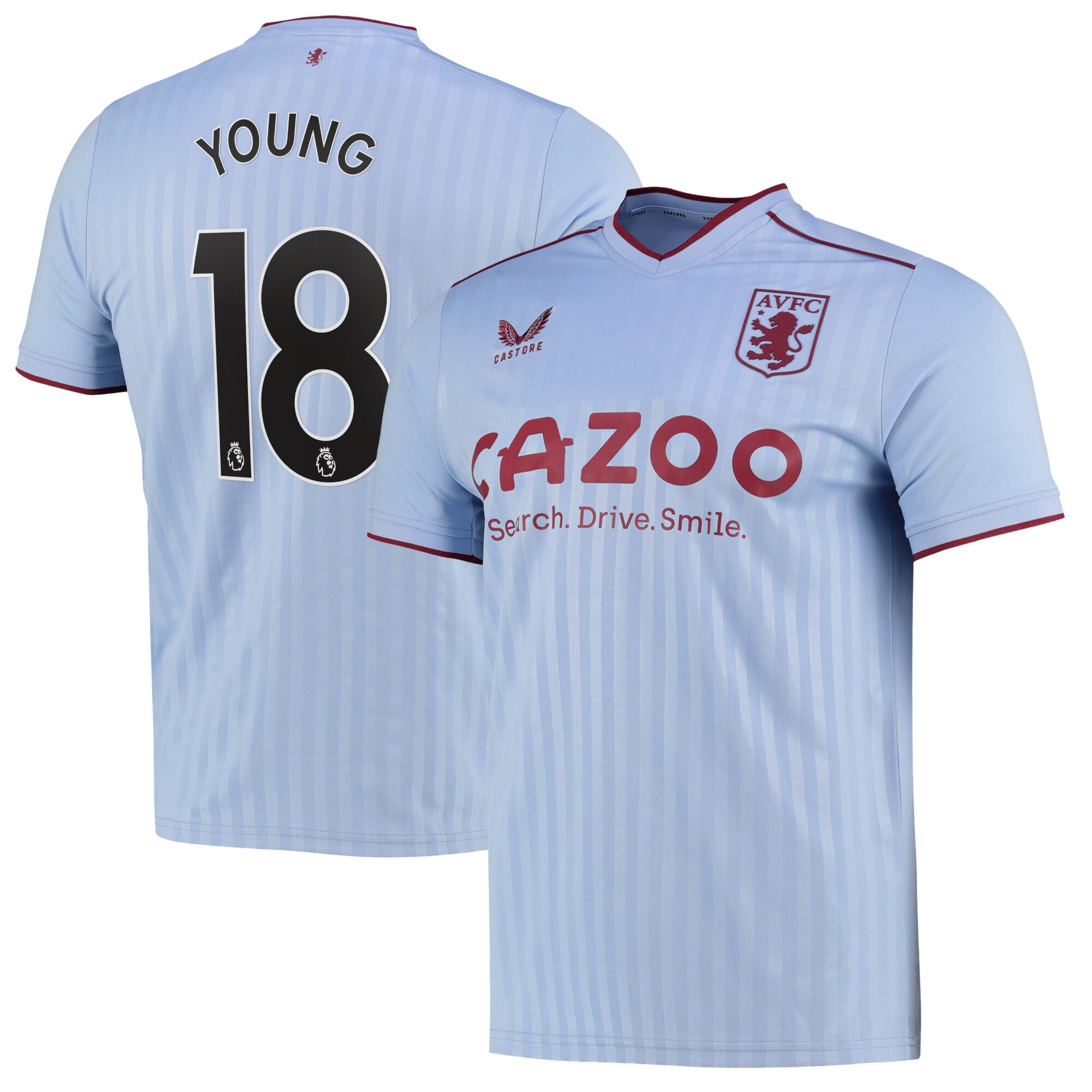 Aston Villa Away Shirt 2022-23 with Young 18 printing