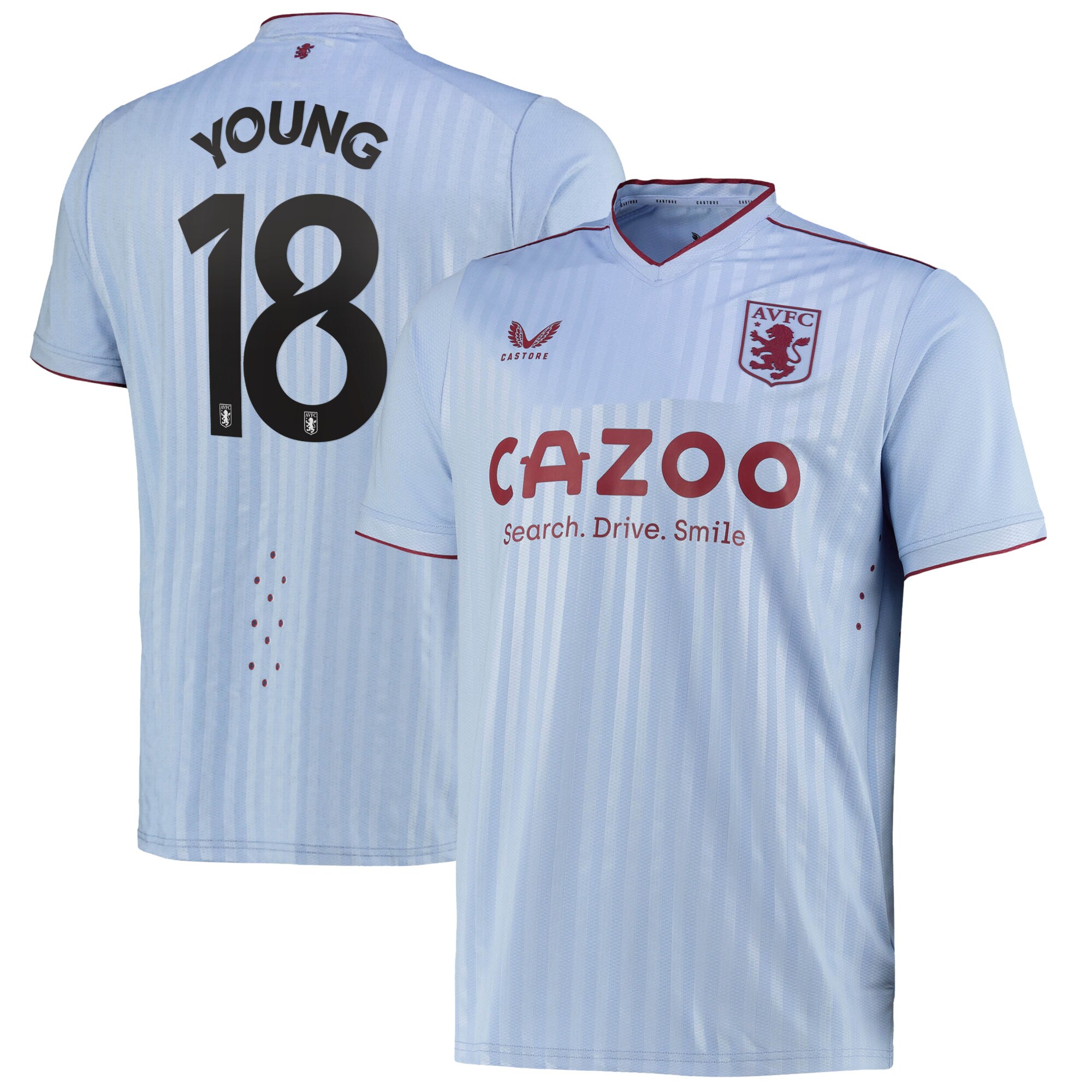 Aston Villa Cup Away Pro Shirt 2022-23 with Young 18 printing