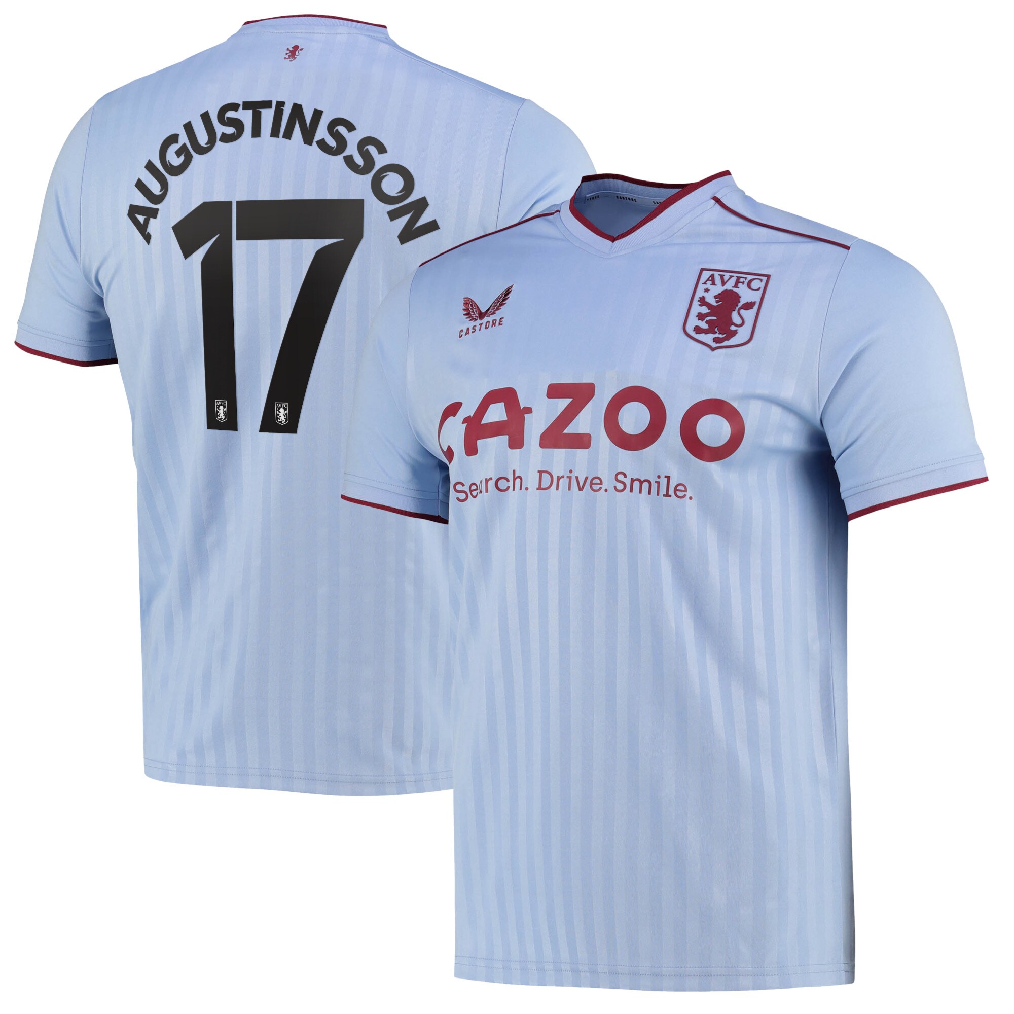 Aston Villa Cup Away Shirt 2022-23 with Augustinsson 17 printing