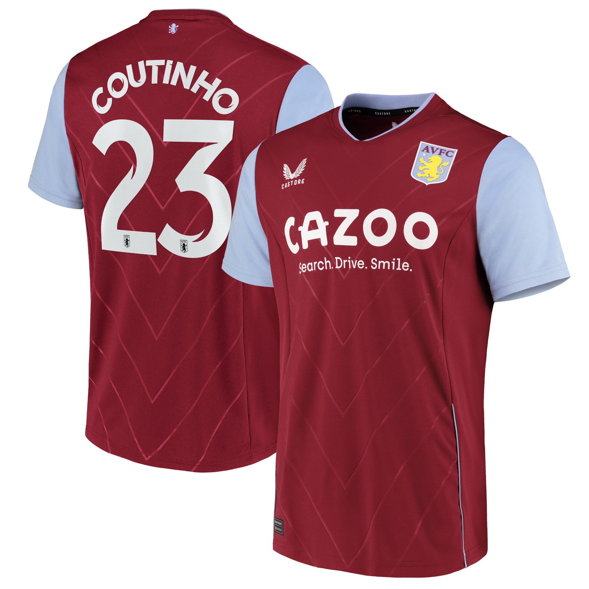Aston Villa Cup Home Shirt 2022-23 with Coutinho 23 printing