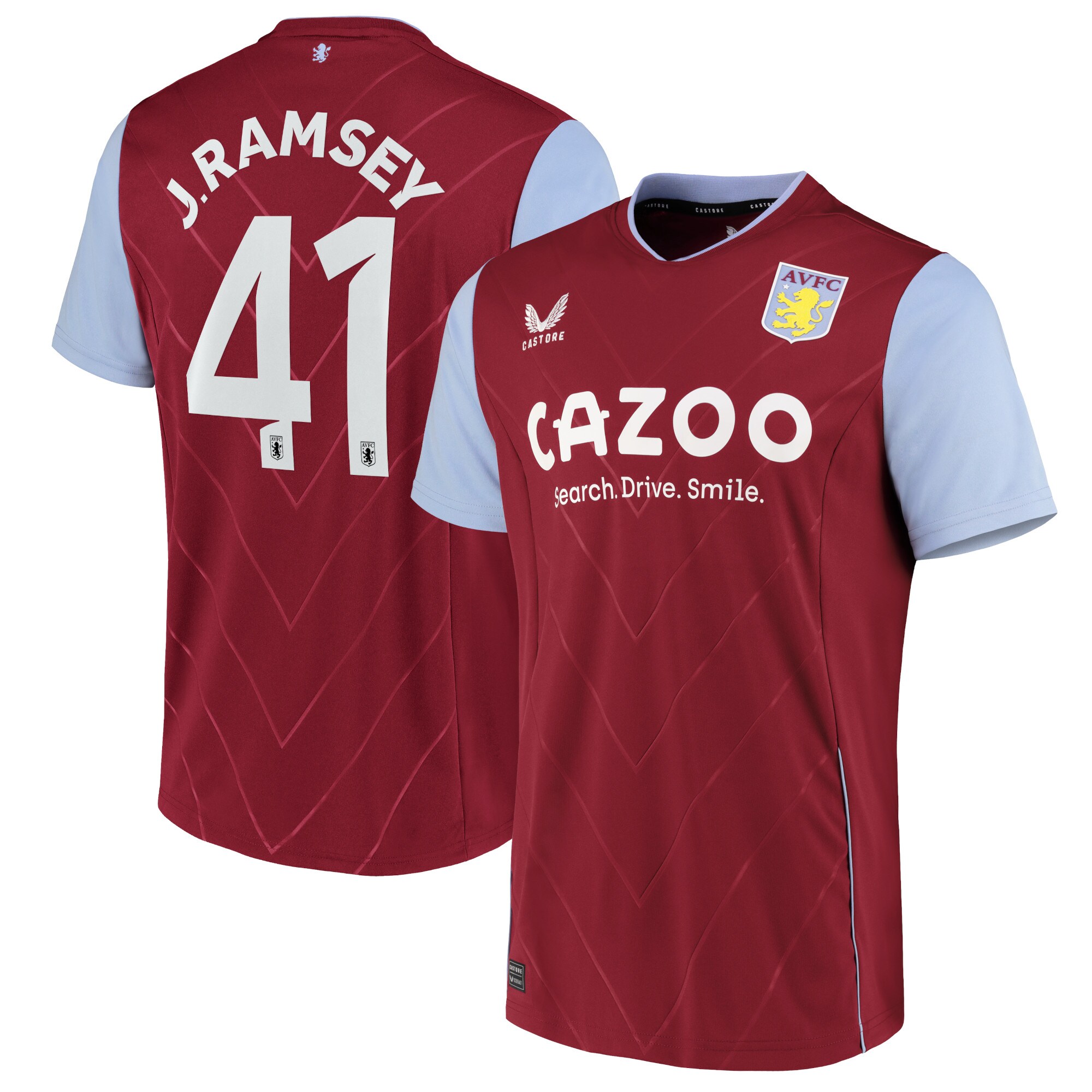 Aston Villa Cup Home Shirt 2022-23 with J. Ramsey 41 printing