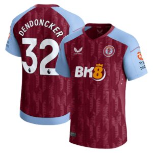 Aston Villa Home Pro Shirt 2023-24 with Dendoncker 32 printing