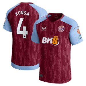 Aston Villa Home Pro Shirt 2023-24 with Konsa 4 printing