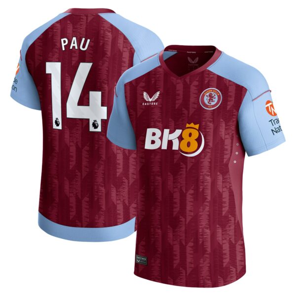 Aston Villa Home Pro Shirt 2023-24 -With Pau 14 Printing