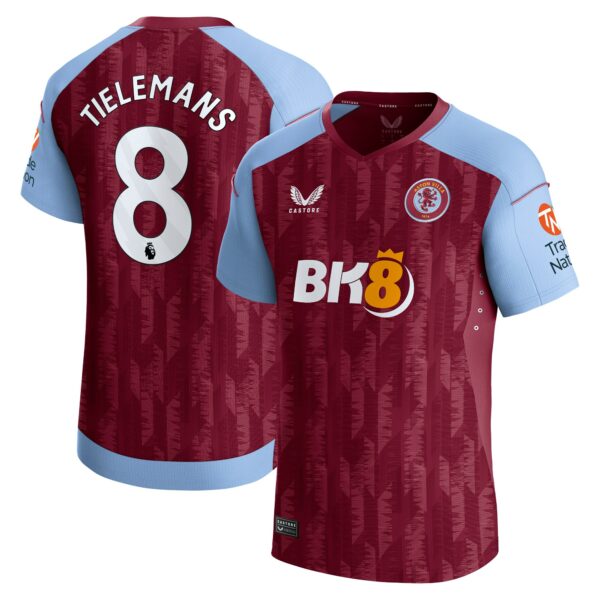 Aston Villa Home Pro Shirt 2023-24 with Tielemans 8 printing