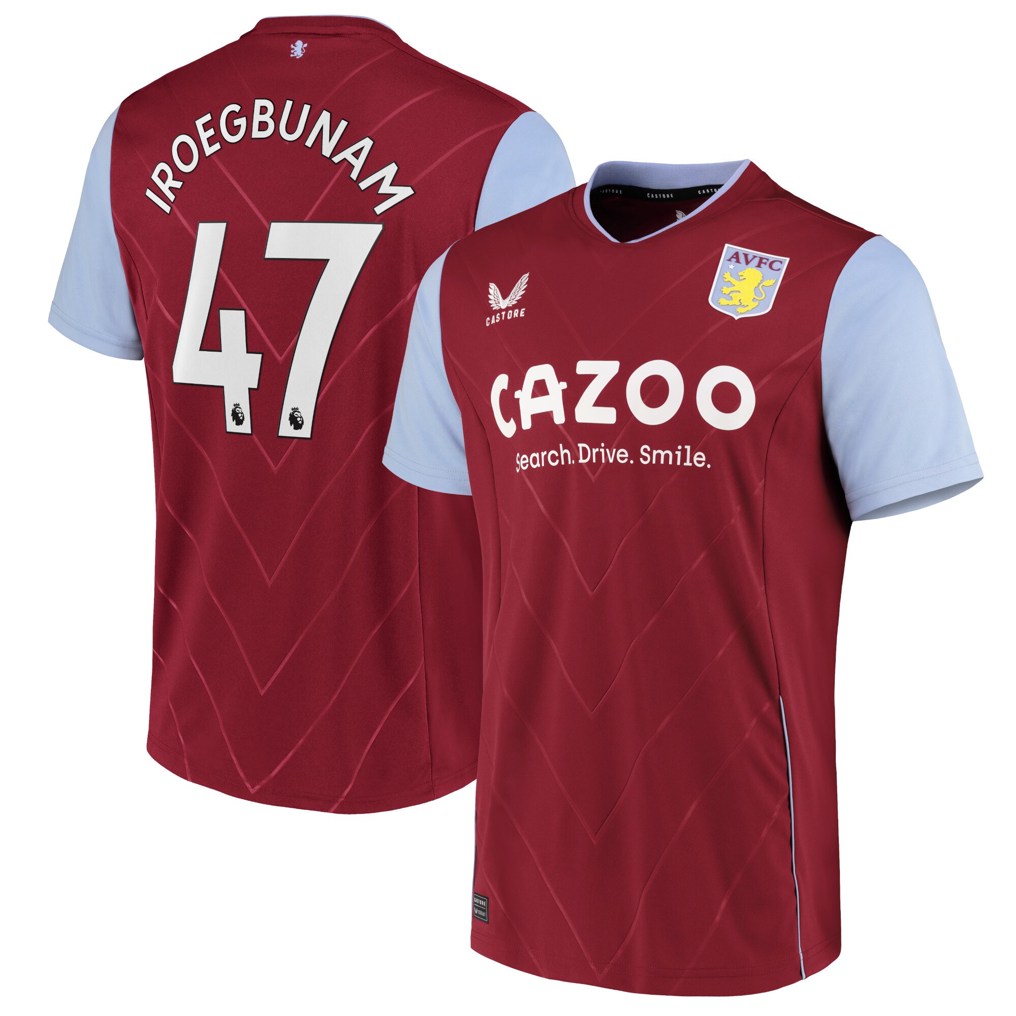 Aston Villa Home Shirt 2022-23 with Iroegbunam 47 printing