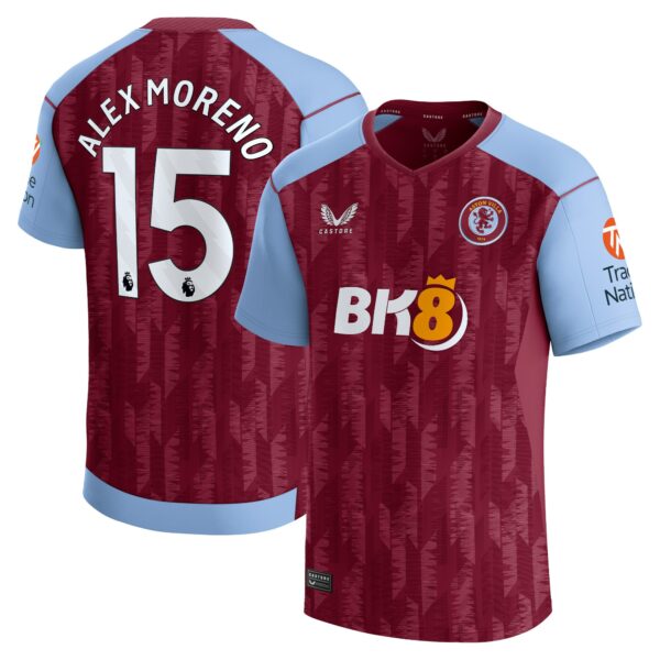 Aston Villa Home Shirt 2023-24 with Alex Moreno 15 printing