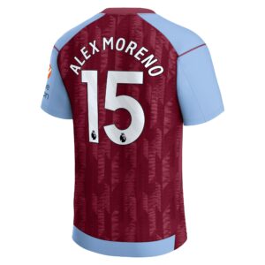 Aston Villa Home Shirt 2023-24 with Alex Moreno 15 printing