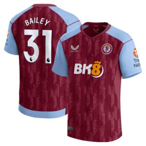 Aston Villa Home Shirt 2023-24 with Bailey 31 printing