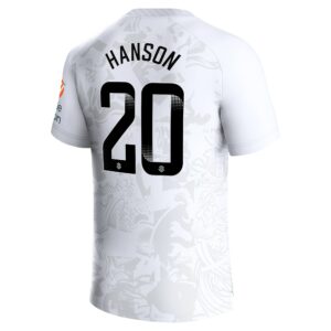 Aston Villa WSL Away Shirt 2023-24 with Hanson 20 printing