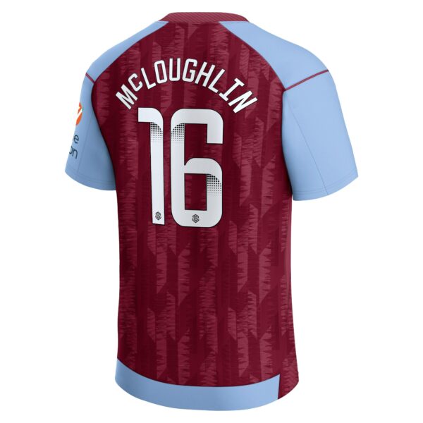 Aston Villa WSL Home Shirt 2023-24 with McLoughlin 16 printing