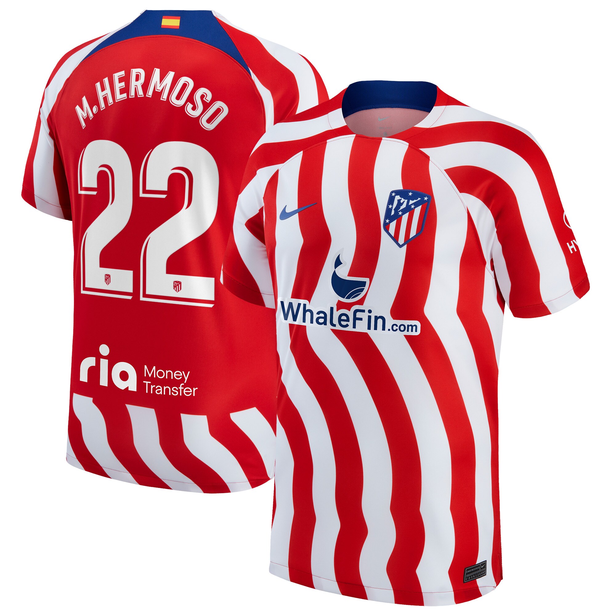 Nike Atlético de Madrid Home Stadium Shirt 2022-23 with Reinildo 23 Printing