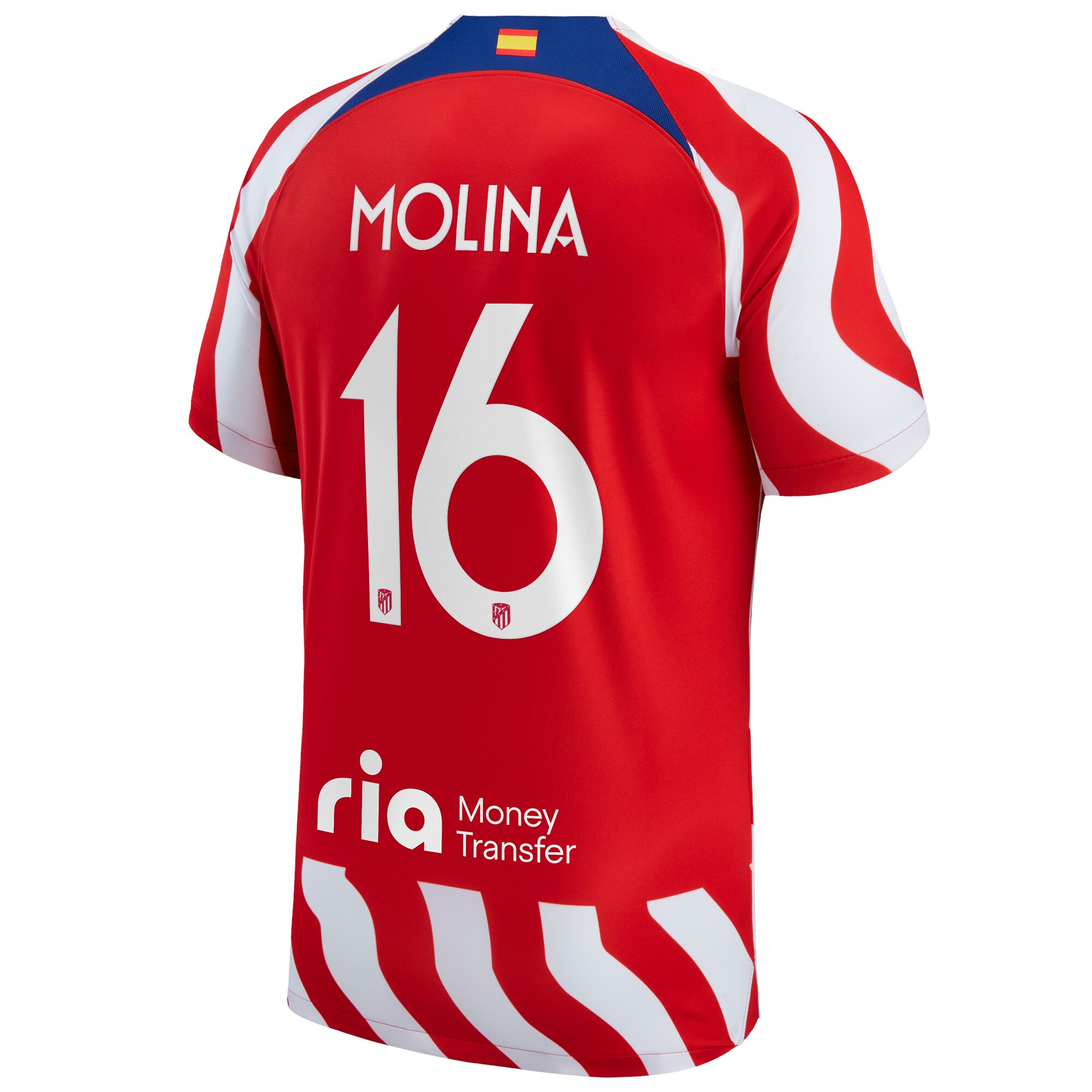 Nike Atlético de Madrid Metropolitano Home Stadium Shirt 2022-23 with Molina 16 Printing