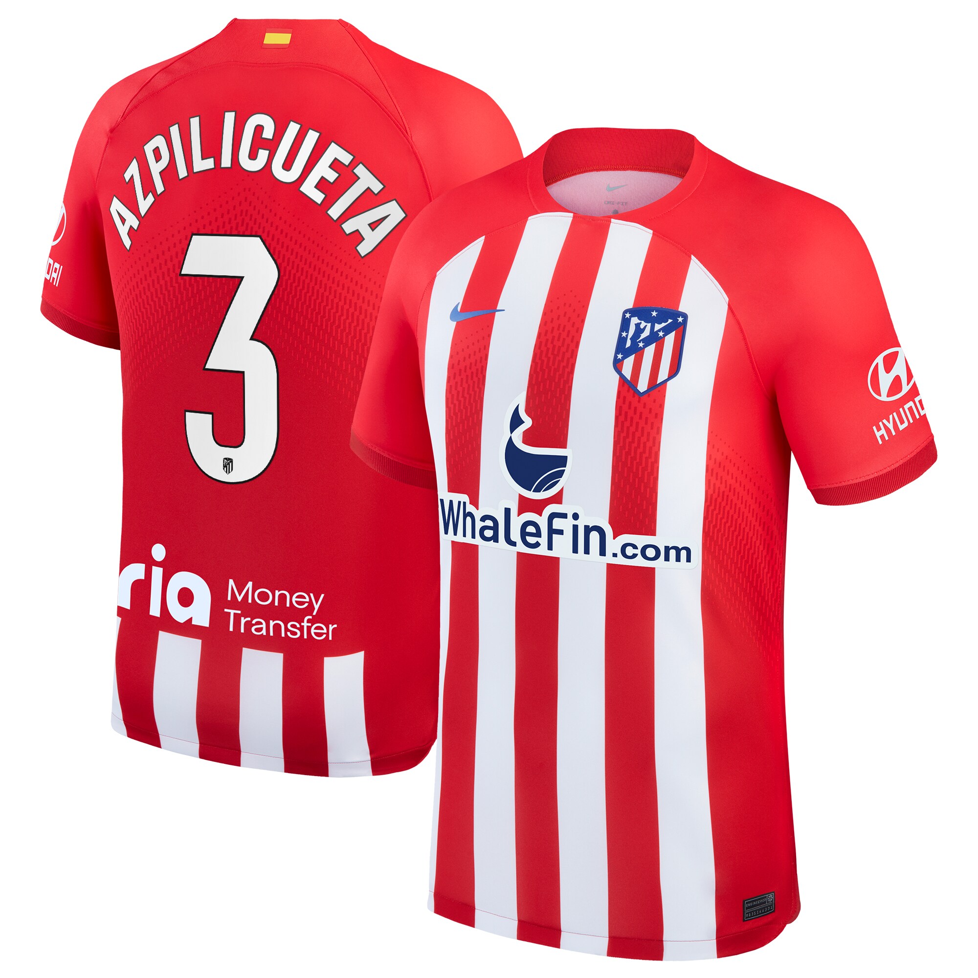 Atlético de Madrid Home Stadium Shirt 2023-24 With Azpilicueta 3 Printing
