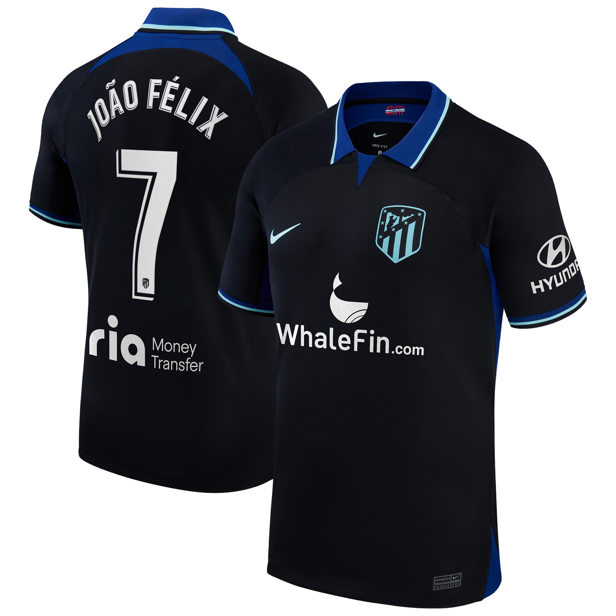 Atlético de Madrid Away Stadium Shirt 2022-23 with João Félix 7 printing