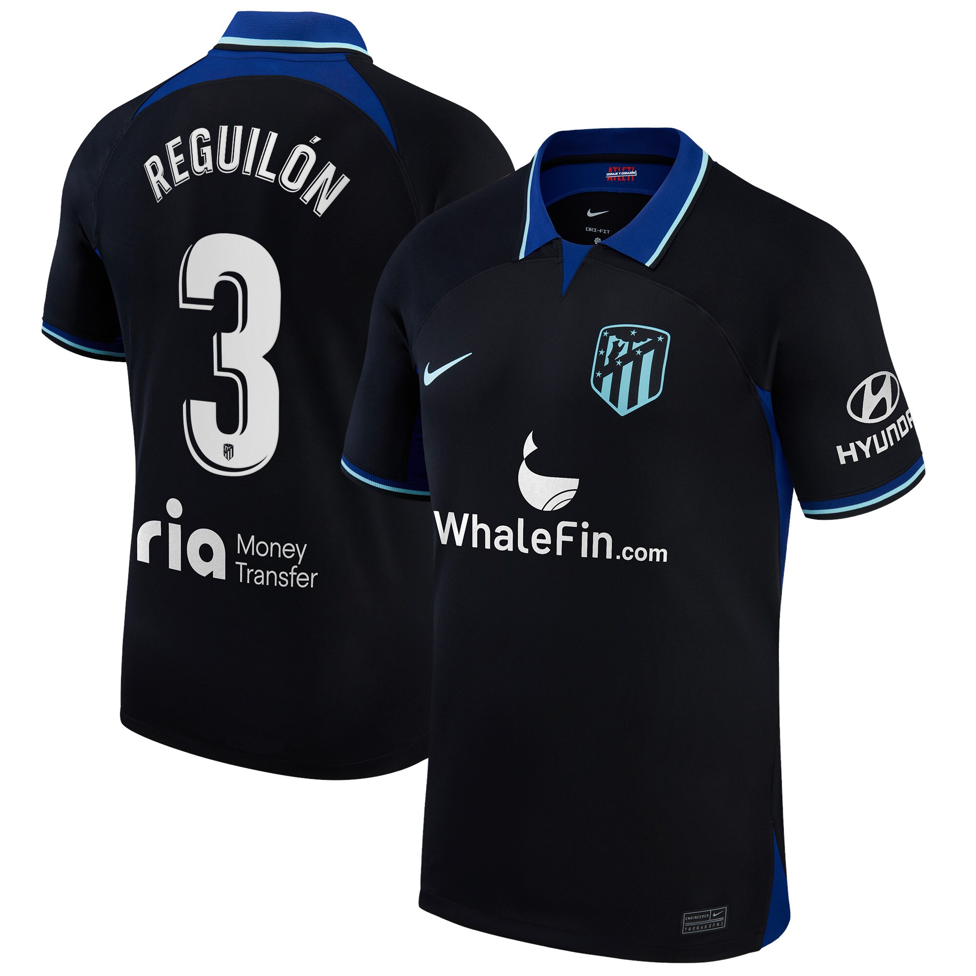 Atlético de Madrid Away Stadium Shirt 2022-23 with Reguilón 3 printing