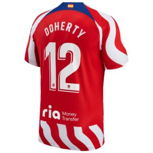 Atlético de Madrid Home Stadium Shirt 2022-23 with Doherty 12 printing